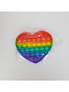Rainbow Push Pop Fidget Colorful Heart